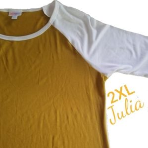 Lularoe julia pencil dress 2xl yellow white fall